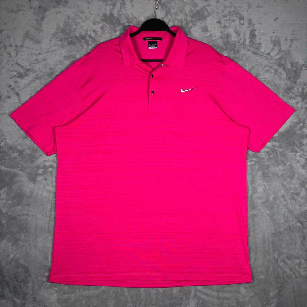 Nike Tiger Woods Collection Dri-FIT Pink Golf Polo Shirt Men’s XL